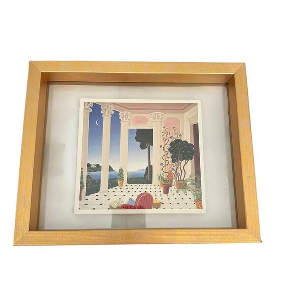 Thomas McKnight Natchez Gold Float Framed Vintage Postcard Print 10.5” X 9 - Picture 1 of 16